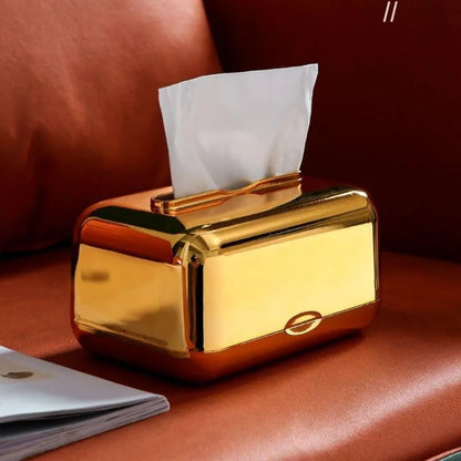 Tissue Box Cover – Chrome-Finish Decorative