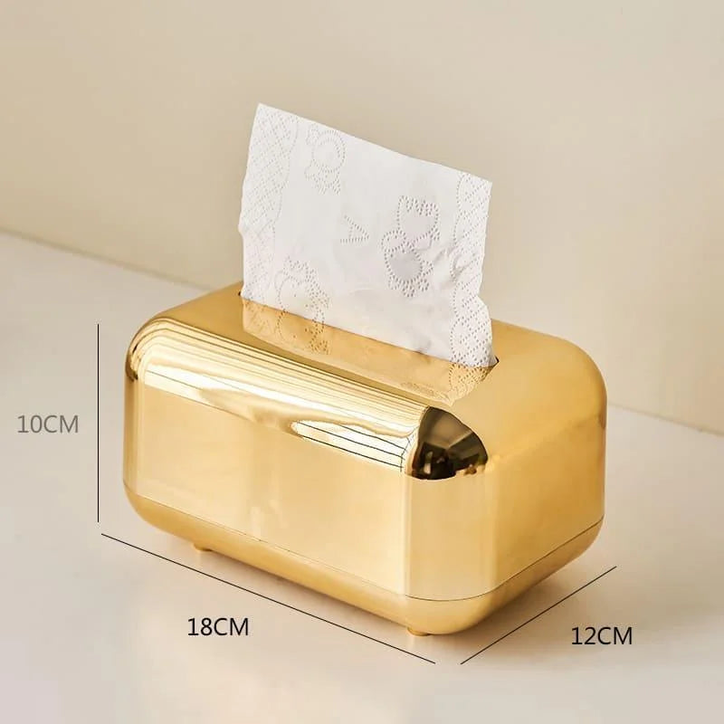Tissue Box Cover – Chrome-Finish Decorative