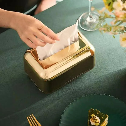 Tissue Box Cover – Chrome-Finish Decorative