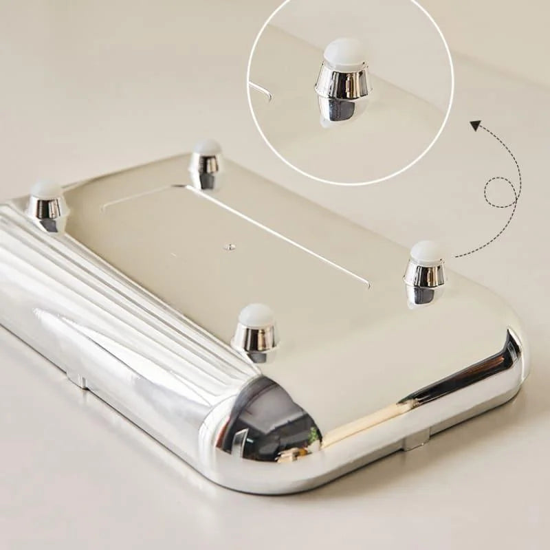 Tissue Box Cover – Chrome-Finish Decorative
