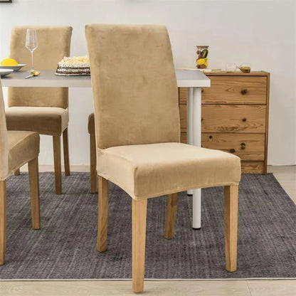 Dining Chair Covers – Beige Waterproof Suede