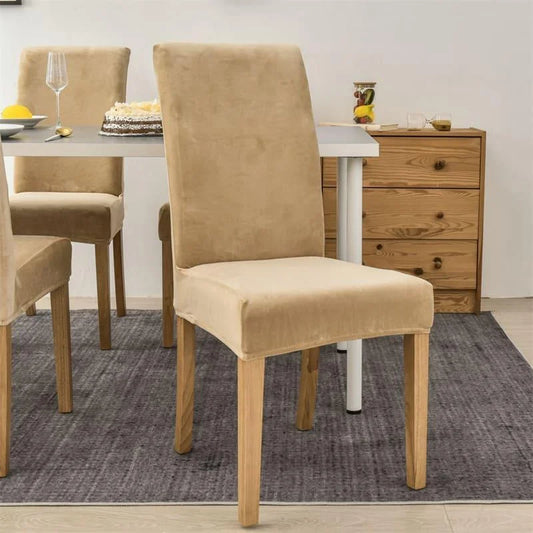 Dining Chair Covers – Beige Waterproof Suede