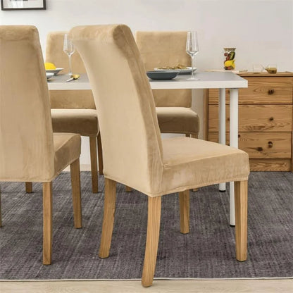 Dining Chair Covers – Beige Waterproof Suede