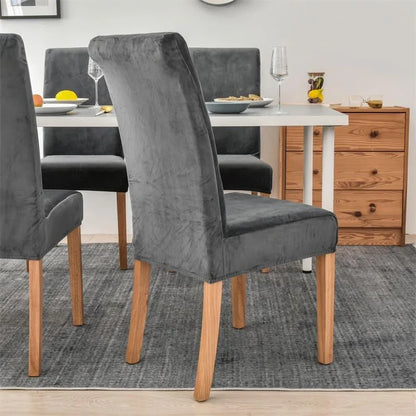 Dining Chair Covers – Dark Grey Waterproof Suede