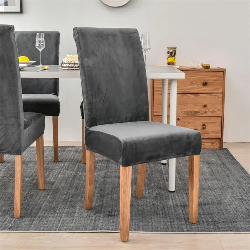 Dining Chair Covers – Dark Grey Waterproof Suede