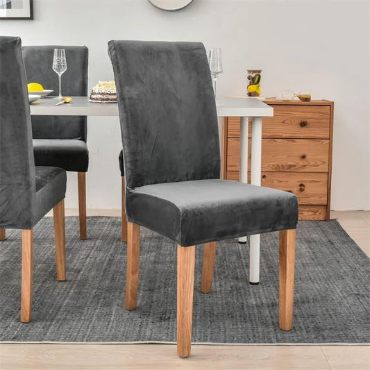 Dining Chair Covers – Dark Grey Waterproof Suede