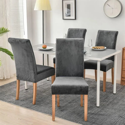 Dining Chair Covers – Dark Grey Waterproof Suede