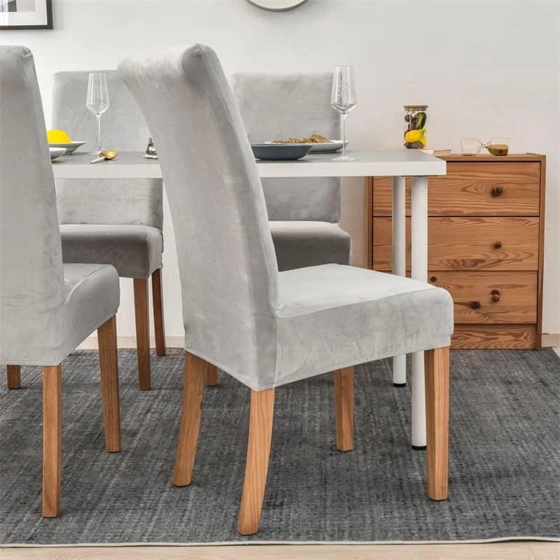 Dining Chair Covers – Grey Waterproof Suede