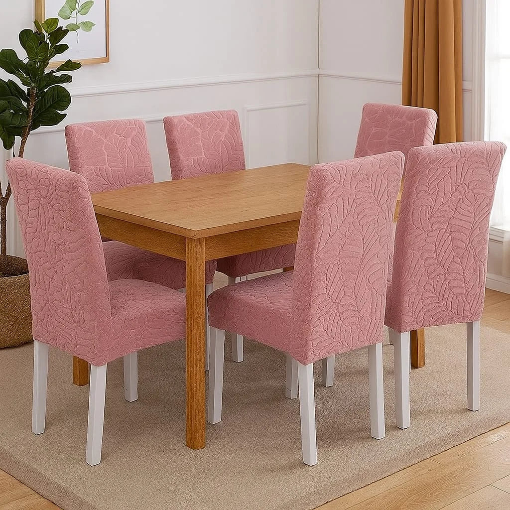 Dining Chair Covers – Pink Jacquard – Set of 6