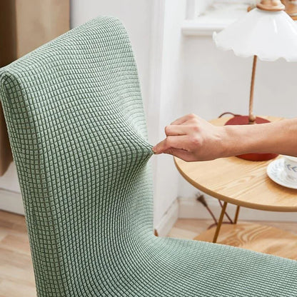 Dining Chair Covers – Light Grey Jacquard Semi-Water-Resistant