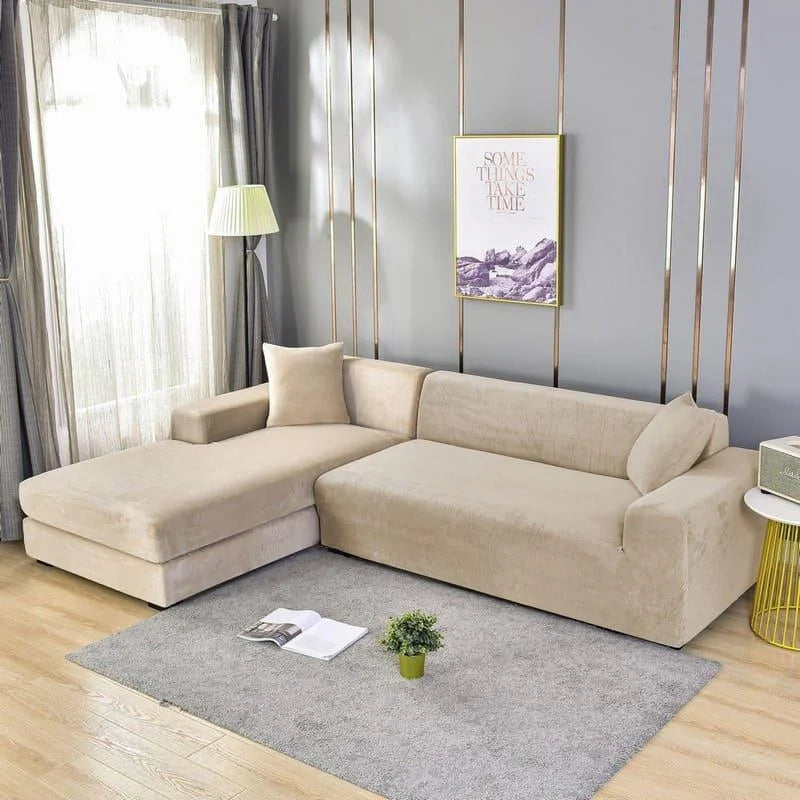 Sofa Cover – Beige Waterproof Suede