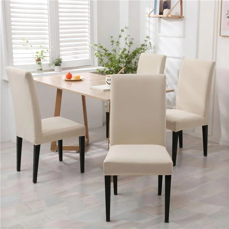 Dining Chair Covers – Beige Waterproof Stretch