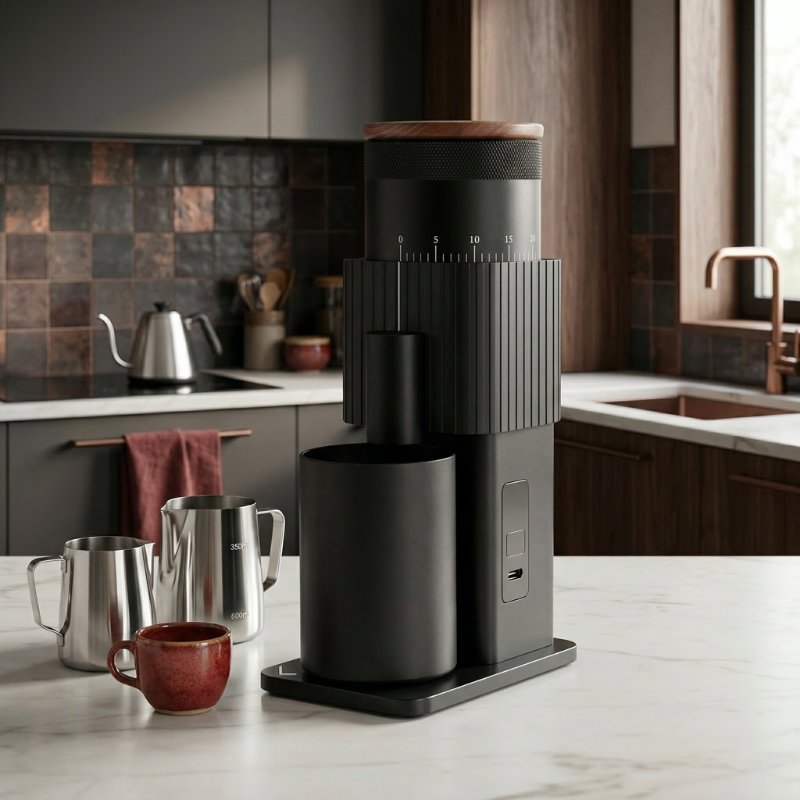 CF Wisdom Portable Electric Coffee Grinder – 80 Settings – in use