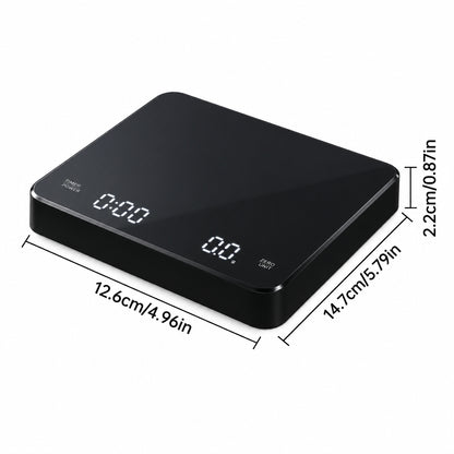 Digital Coffee Scale with Timer – Black, 0.1 g, 3 kg – close-up detail