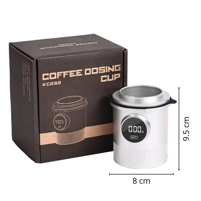 Digital Coffee Scale for 58 mm Portafilters – Silver – close-up detail