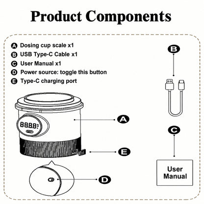 Digital Coffee Scale for 58 mm Portafilters – Silver – included accessories