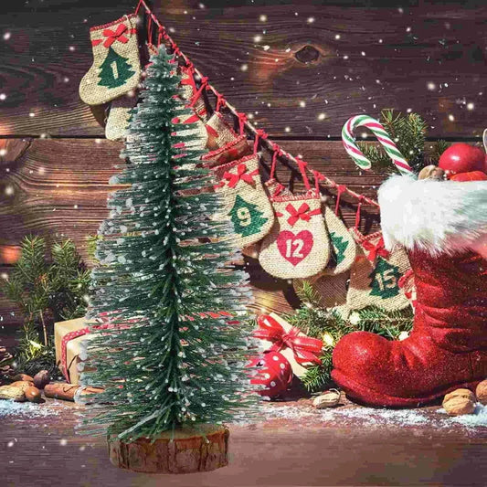 10-Piece Mini Snowy Christmas Tree Set