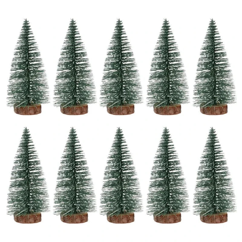 10-Piece Mini Snowy Christmas Tree Set – view 3
