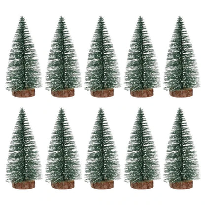 10-Piece Mini Snowy Christmas Tree Set – view 3