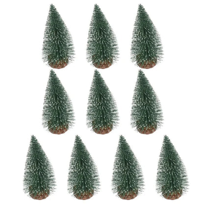 10-Piece Mini Snowy Christmas Tree Set – view 4