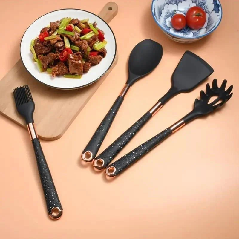 10-piece silicone kitchen utensil set with holder – view 6