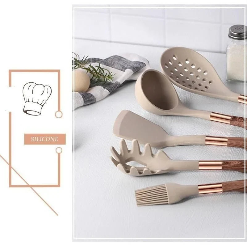 10-piece silicone kitchen utensil set with holder – view 10