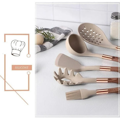 10-piece silicone kitchen utensil set with holder – view 10