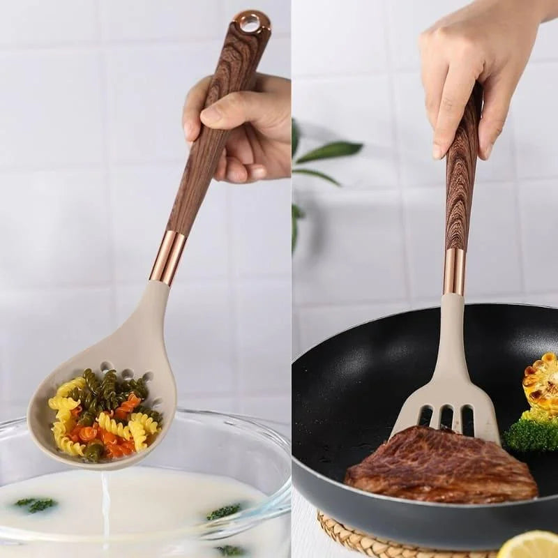 10-piece silicone kitchen utensil set with holder – view 12