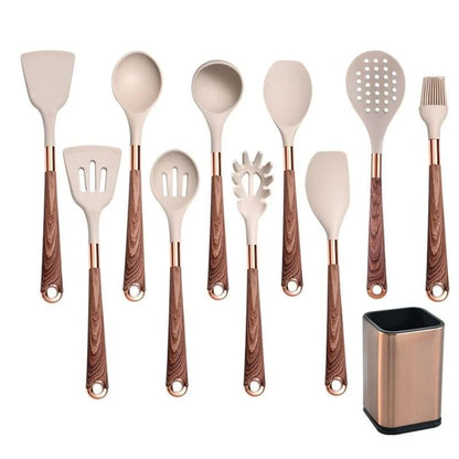 10-piece silicone kitchen utensil set with holder – view 14