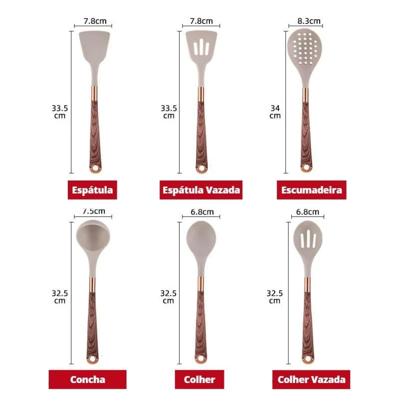 10-piece silicone kitchen utensil set with holder – view 16