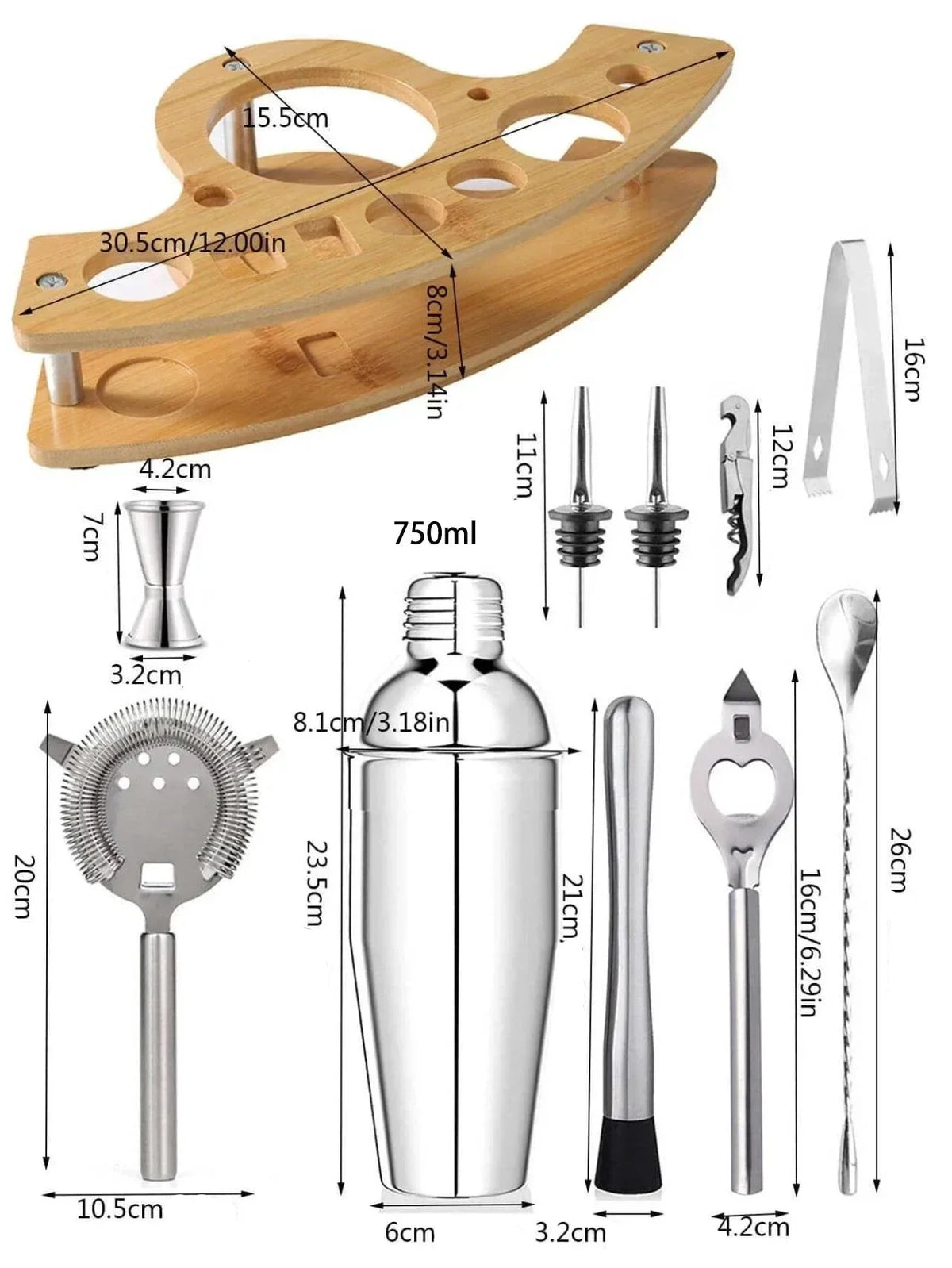 11-Piece Stainless Steel Bartender Set – view 7