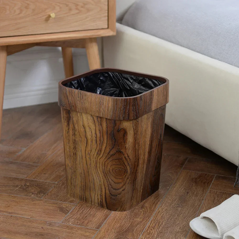 12L Wood-Effect Bathroom Waste Bin – With or Without Lid – view 5
