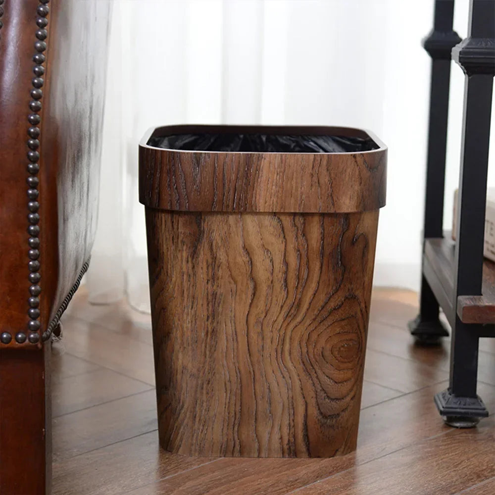12L Wood-Effect Bathroom Waste Bin – With or Without Lid – view 6