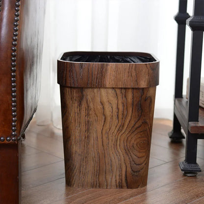 12L Wood-Effect Bathroom Waste Bin – With or Without Lid – view 6