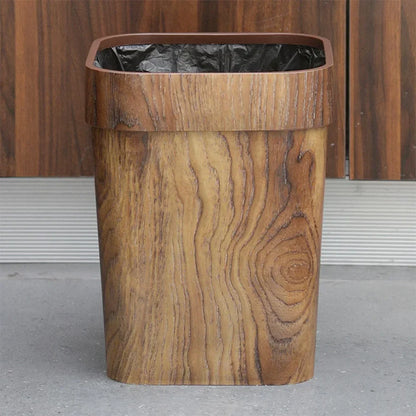 12L Wood-Effect Bathroom Waste Bin – With or Without Lid – view 7