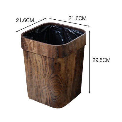 12L Wood-Effect Bathroom Waste Bin – With or Without Lid – view 10