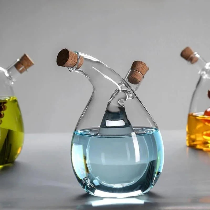2-in-1 glass oil and vinegar bottle with cork stopper – view 6
