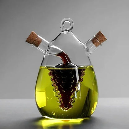 2-in-1 glass oil and vinegar bottle with cork stopper – view 7