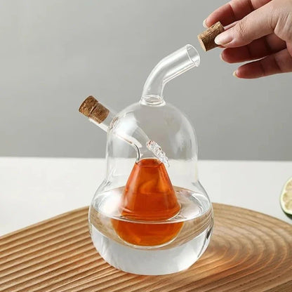 2-in-1 glass oil and vinegar bottle with cork stopper – view 8