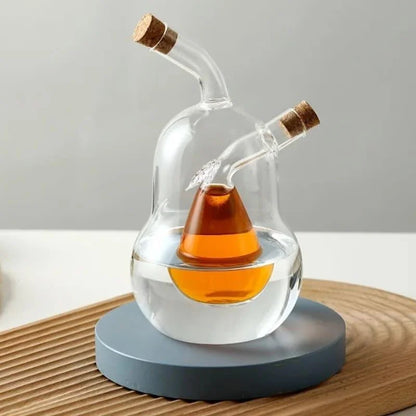 2-in-1 glass oil and vinegar bottle with cork stopper – view 11