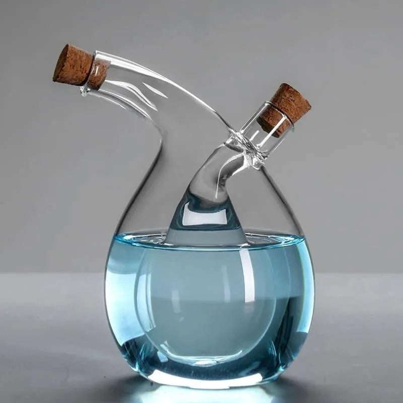 2-in-1 glass oil and vinegar bottle with cork stopper – view 14