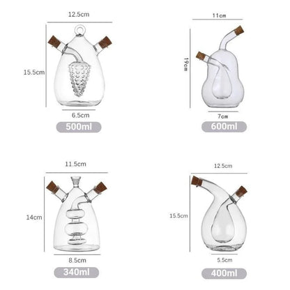 2-in-1 glass oil and vinegar bottle with cork stopper – view 17