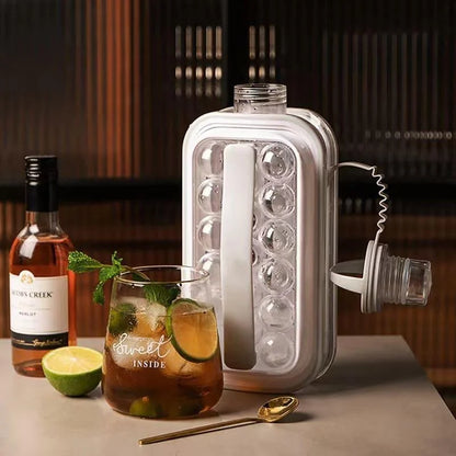 2-in-1 water bottle with round ice mould