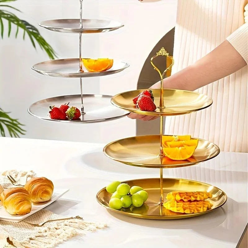 2- or 3-Tier Stainless Steel Serving Stand