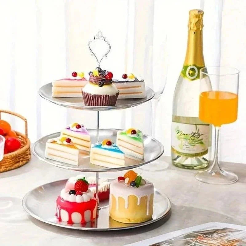 2- or 3-Tier Stainless Steel Serving Stand – view 2
