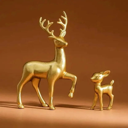 2-Piece Christmas Reindeer Resin Sculpture Set