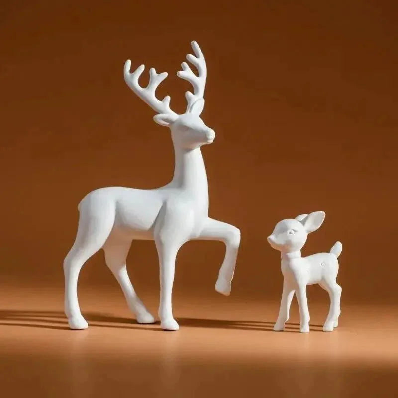 2-Piece Christmas Reindeer Resin Sculpture Set – view 2