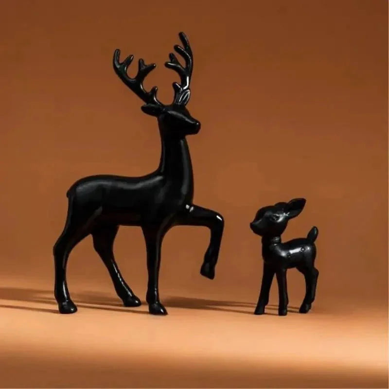 2-Piece Christmas Reindeer Resin Sculpture Set – view 3