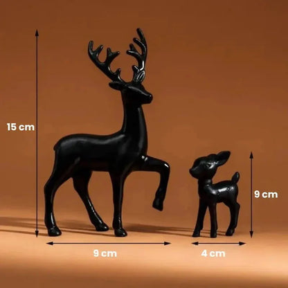2-Piece Christmas Reindeer Resin Sculpture Set – view 6