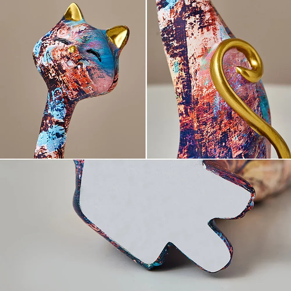 2-Piece European-Style Resin Cat Sculpture Set – view 5